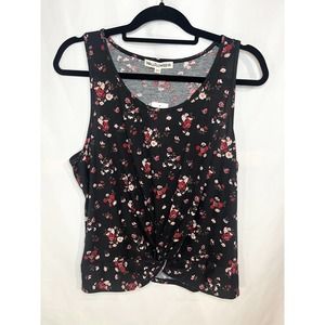 NWT Wallflower Floral Front Twist Knot Cropped Tank, Size XL